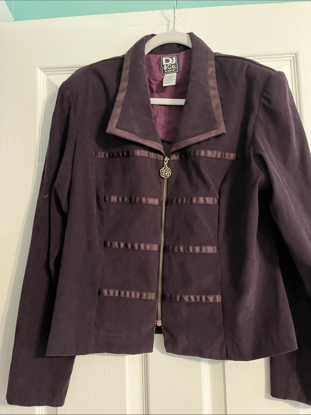 Women's Plum Zip-Front Blazer